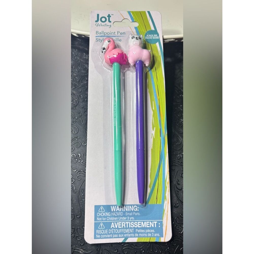 New Pink Flamingo & Llama Ink Pen Set of 2